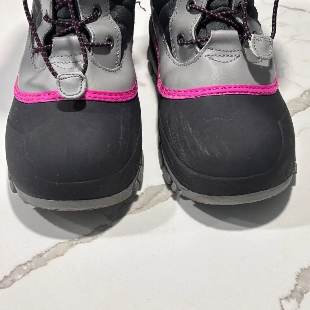 All in Motion | Girls Black Grey Thermolite Ecomade Winter Snow Boots Size 4
